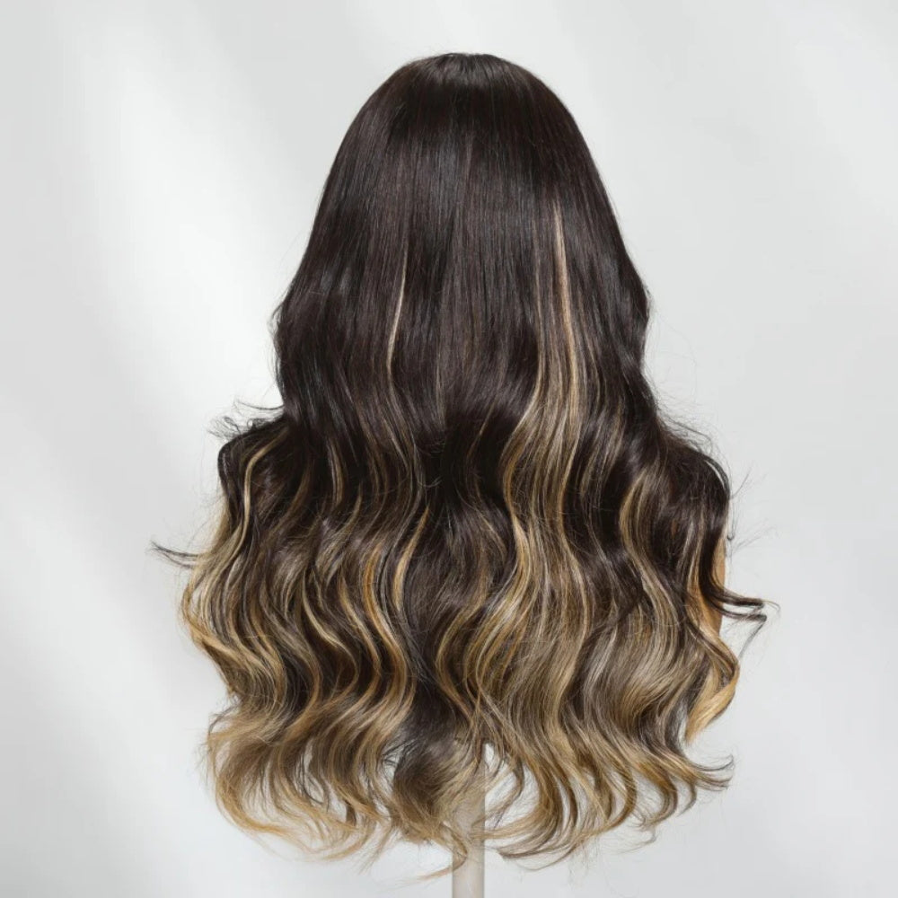 Glueless Drawstring Wig 13×6 HD Lace 24 Inch 250% Density – Invisible Knots Pre Bleached Pre Plucked Pre Cut – Out Box Ready Human Hair Wig