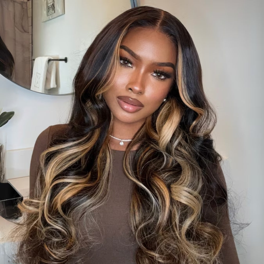 Glueless Drawstring Wig 13×6 HD Lace 24 Inch 250% Density – Invisible Knots Pre Bleached Pre Plucked Pre Cut – Out Box Ready Human Hair Wig